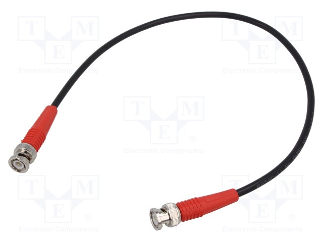 Test lead; 2x BNC male plug; BNC; Len: 0.5m; red; Z: 50Ω; Kind: RG58