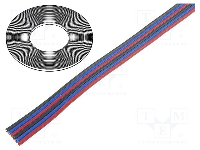 Wire: ribbon; stranded; Cu; 6x0,124mm2; unshielded; PVC; 150V; 50m