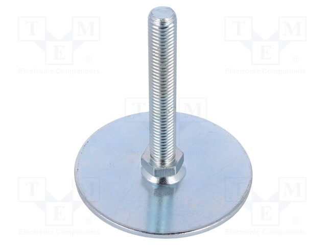 Foot of pin; Base dia: 80mm; M12; steel; Plunger length: 80mm