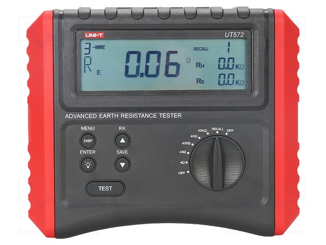 Earthing resistance meter; LCD,with a backlit; 4÷40kΩ