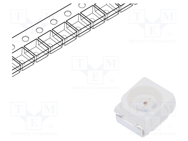 LED; SMD; 3528,PLCC2; orange; 200÷430mcd; 3.5x2.8x1.8mm; 120°; 20mA