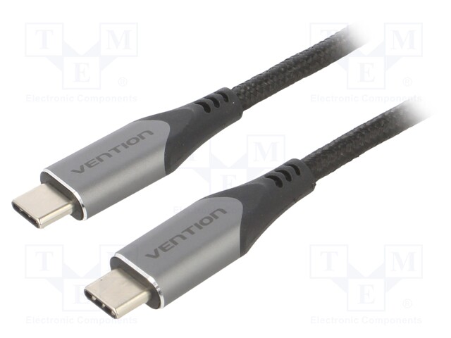 Cable; USB 3.1; USB C plug,both sides; 0.5m; black; 5Gbps; PVC