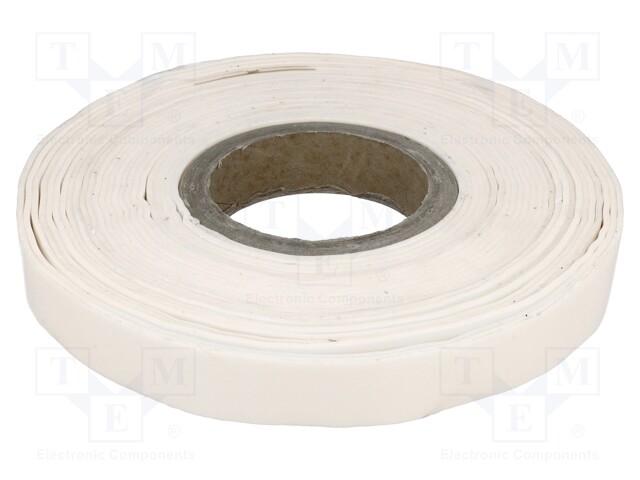 Tape: heat transfer; W: 25mm; L: 10m; D: 2mm; 3W/mK; white; acrylic