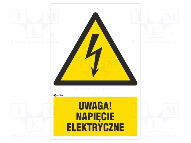 Safety sign; warning; Mat: self-adhesive folie; W: 200mm; H: 300mm