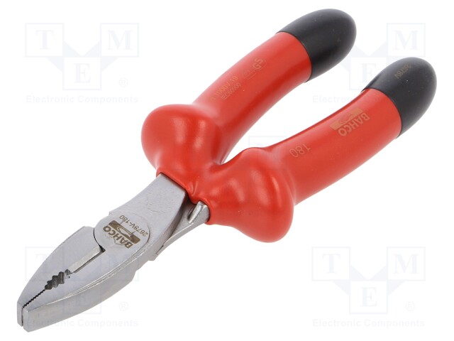 Pliers; insulated,universal; alloy steel; 180mm; 1kVAC