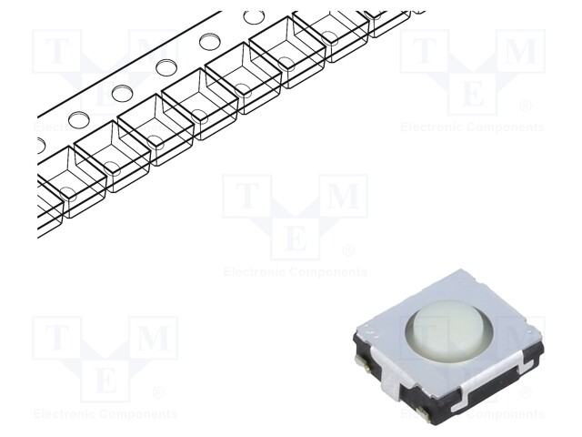 Microswitch TACT; SPST; Pos: 2; 0.02A/15VDC; SMT; none; 1.6N; 2.5mm