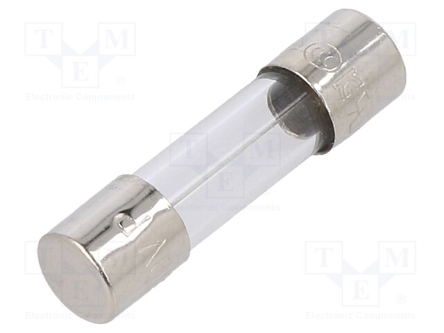 Fuse: fuse; time-lag; 1A; 250VAC; cylindrical,glass; 5x20mm; brass