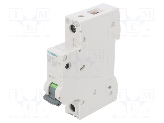 Circuit breaker; 230VAC; Inom: 20A; Poles: 1; DIN; Charact: B; 6kA