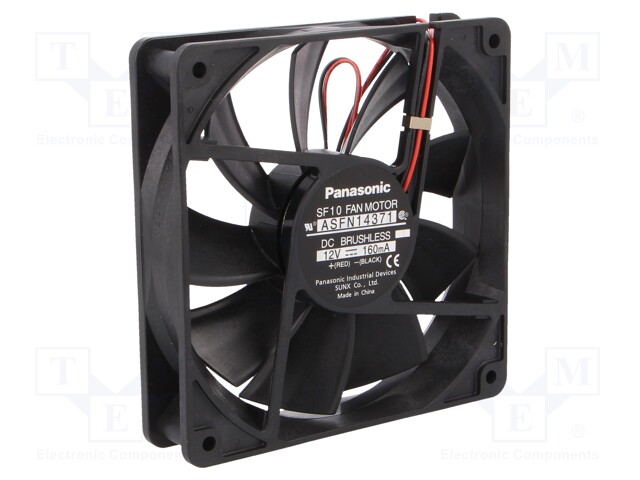 Fan: DC; axial; 12VDC; 120x120x25mm; 108m3/h; 27dBA; ball bearing