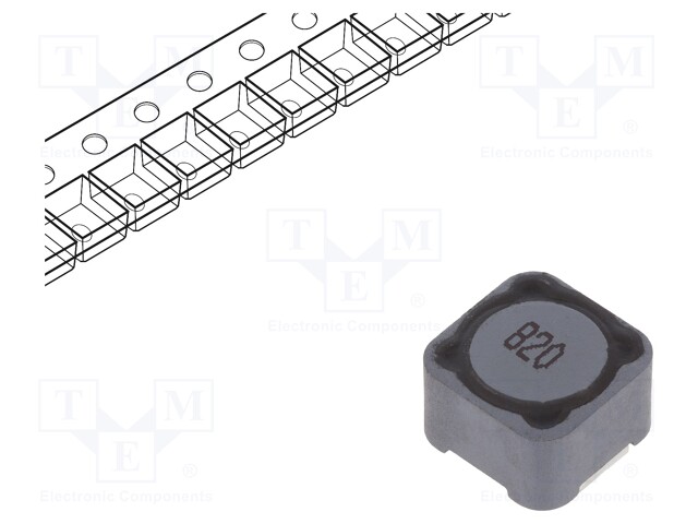 Inductor: wire; SMD; 82uH; 1.95A; 160mΩ; 12x12x8mm; ±20%; -40÷125°C