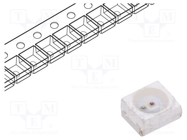 LED; SMD; 3528,PLCC2; red; 68÷100mcd; 3.5x2.8x1.7mm; 120°; 12V