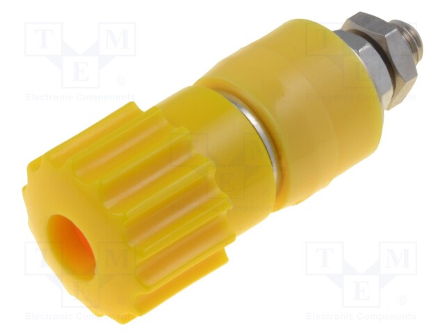 Socket; 4mm banana; 25A; yellow