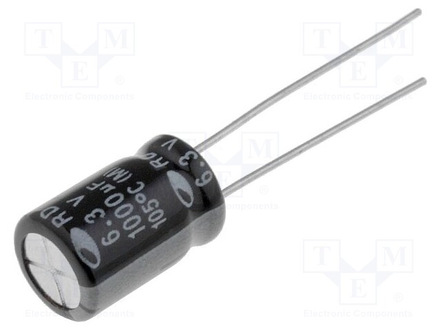 Capacitor: electrolytic; THT; 1000uF; 6.3VDC; Ø8x11.5mm; ±20%