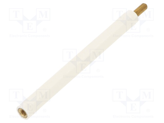 Insulating sleeve; hexagonal; M3; M3; L: 65mm; Spanner: 6mm; UL94V-2