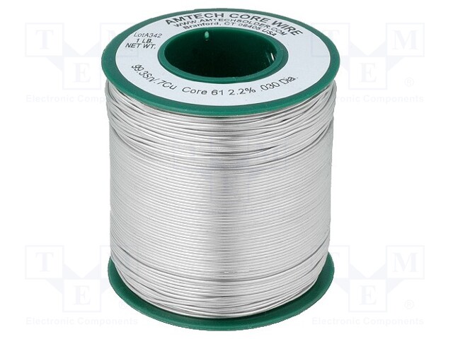 Soldering wire; Sn99,3Cu0,7; 0.75mm; 450g; lead free; 227°C; 2.2%