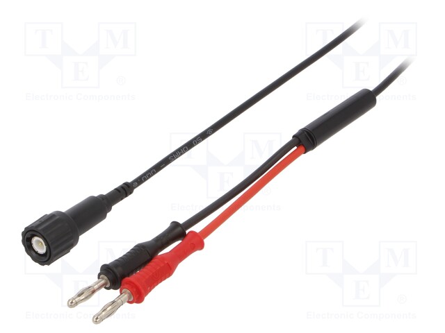 Test lead; 70VDC; 3A; 2x 4mm banana plug-BNC plug; Len: 2m; Z: 50Ω