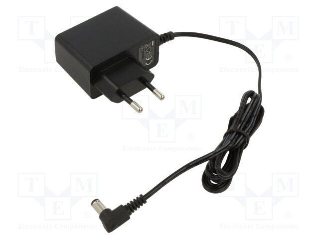 Power supply: switched-mode; constant voltage; 9VDC; 1A; 9W; plug