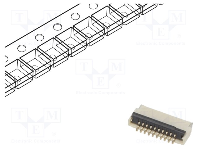 Connector: FFC (FPC); horizontal; PIN: 10; ZIF; SMT; 30V; 0.4A; H: 1mm