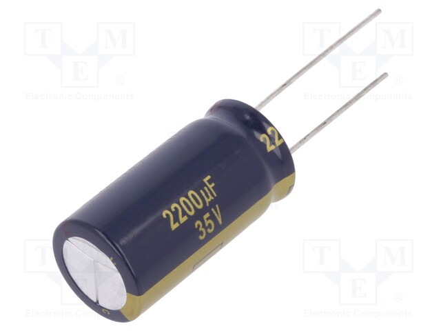 Capacitor: electrolytic; low impedance; THT; 2200uF; 35VDC; ±20%