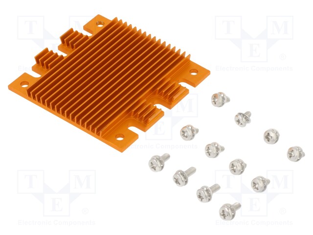 Heatsink: extruded; grilled; golden; L: 58mm; W: 61mm; H: 6.1mm