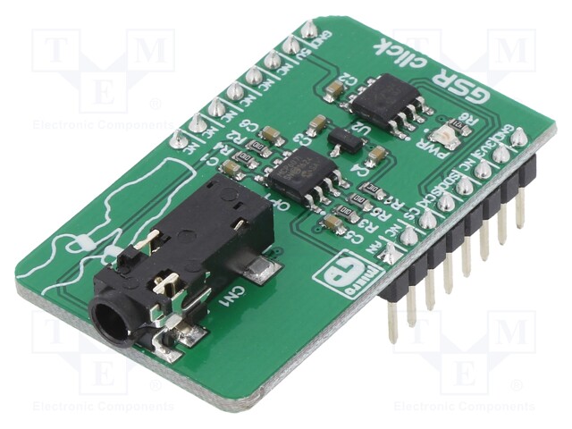 Click board; GSR meter; SPI,analog; MCP1541,MCP3201,MCP607