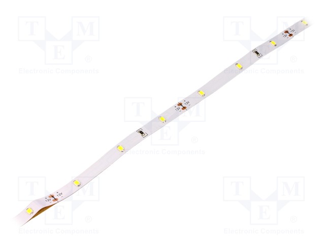 LED tape; white cold; LED/m: 30; SMD; 3528; 12V; W: 8mm; 120°; D: 2.5mm