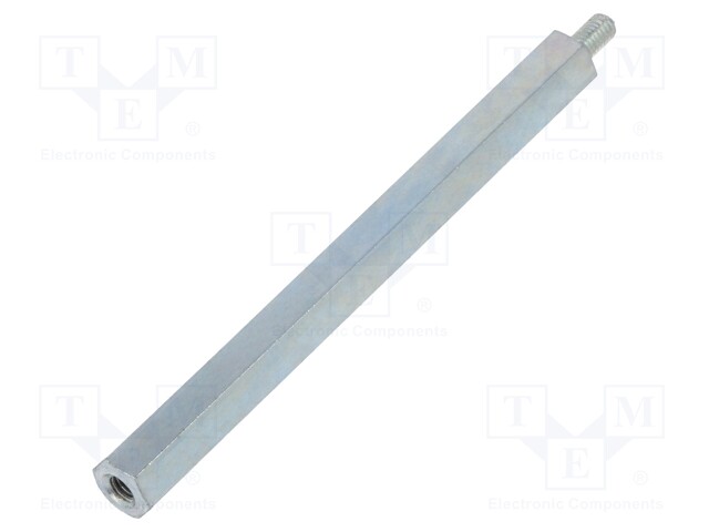 Screwed spacer sleeve; Int.thread: M3; 65mm; Ext.thread: M3; steel