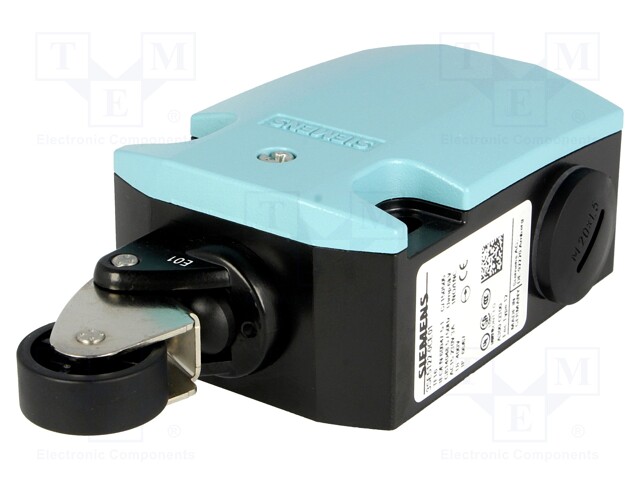 Limit switch; lever R 20mm, plastic roller Ø22mm; NO + NC; 10A