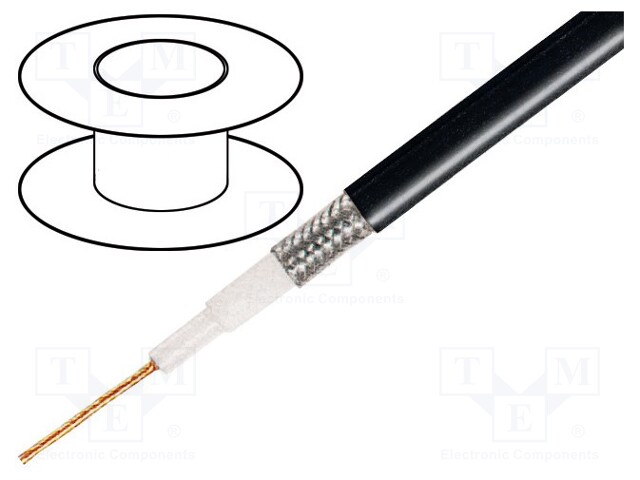 Wire: microphone cable; 1x0,75mm2; black; OFC,tinned; PVC; 100m