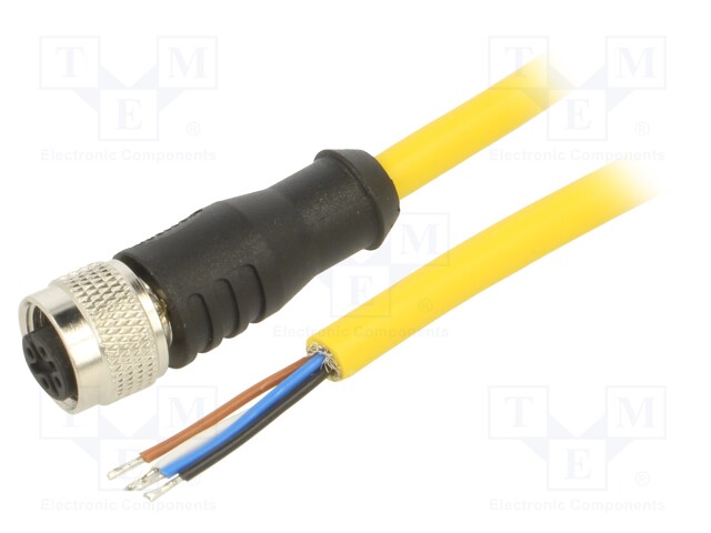 Connection lead; M12; PIN: 4; straight; 10m; plug; 250VAC; 4A; PVC