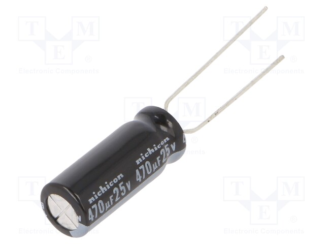 Capacitor: electrolytic; THT; 470uF; 25VDC; Ø8x20mm; Pitch: 3.5mm