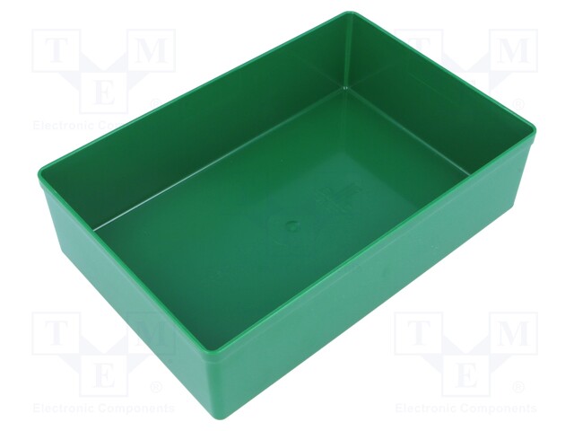 Container: for boxes; 108x162x45mm; green; polystyrene