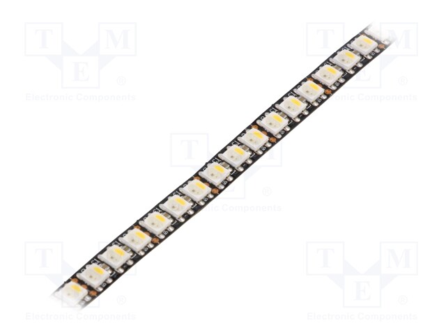 Programmable LED tape; RGBW; 5050; 5V; LED/m: 144; 8mm; black PCB