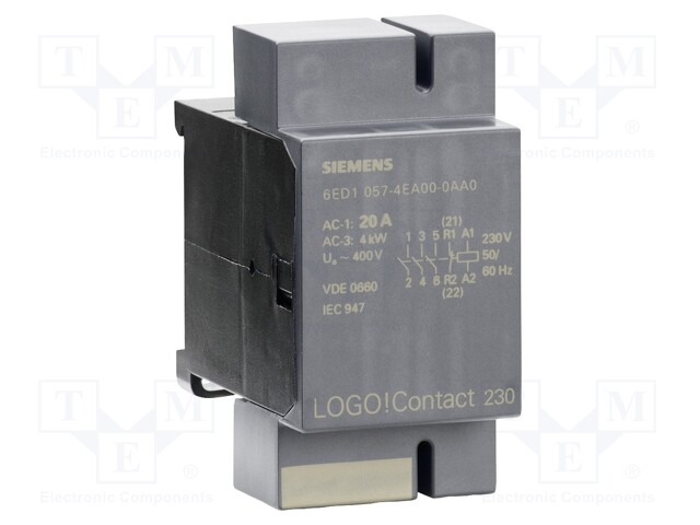 Contactor: 3-pole; LOGO!8; Application: LOGO!8; 230VAC