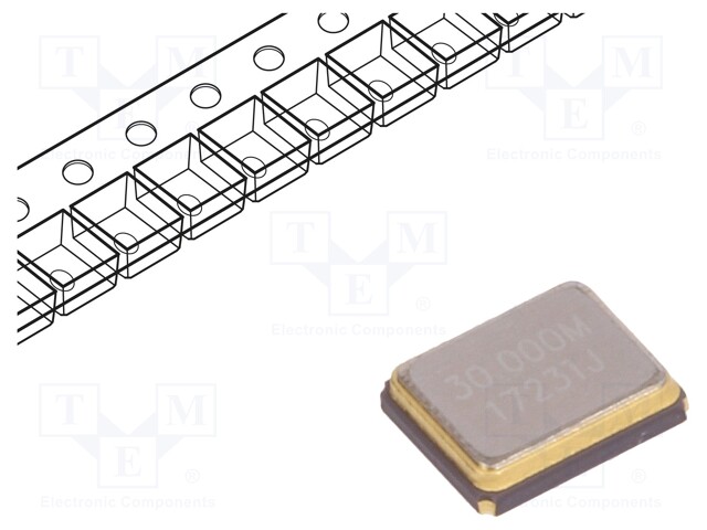 Resonator: quartz; 30MHz; 8pF; SMD; 3.2x2.5x0.8mm