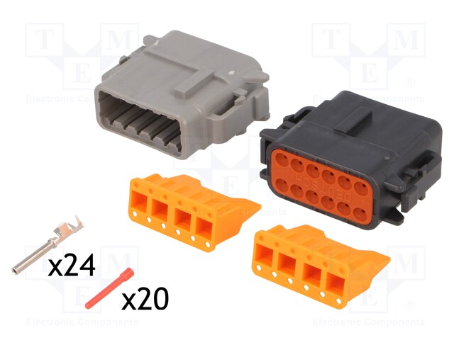Connector: automotive; DTM; for cable; crimped; Polarisation: A,B