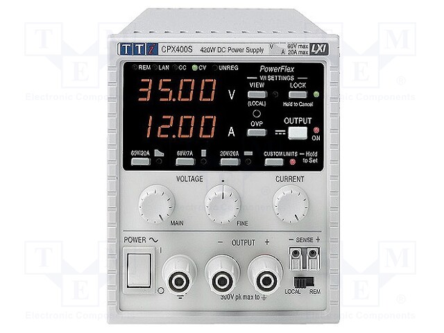 Power supply: laboratory; Channels: 1; 0÷60VDC; 0÷20A; Plug: EU,UK