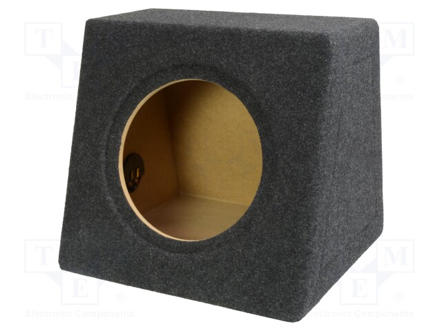 Car loudspeaker enclosure; MDF; black melange; textil; 30l; 250mm