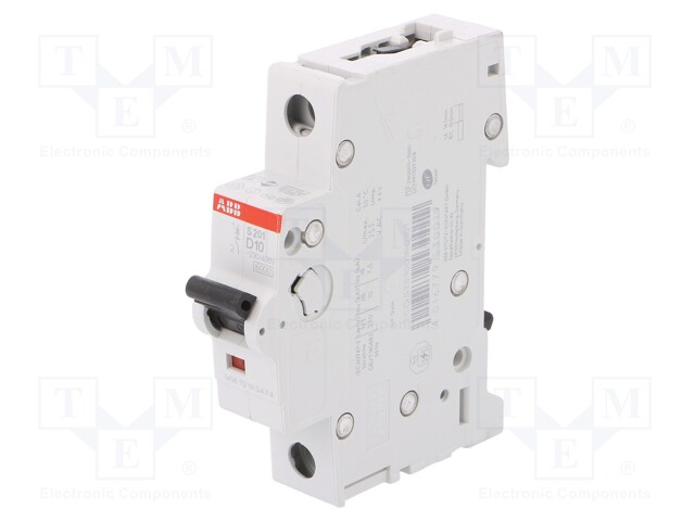 Circuit breaker; Inom: 10A; Poles: 1; DIN; Charact: D; 6kA; IP20