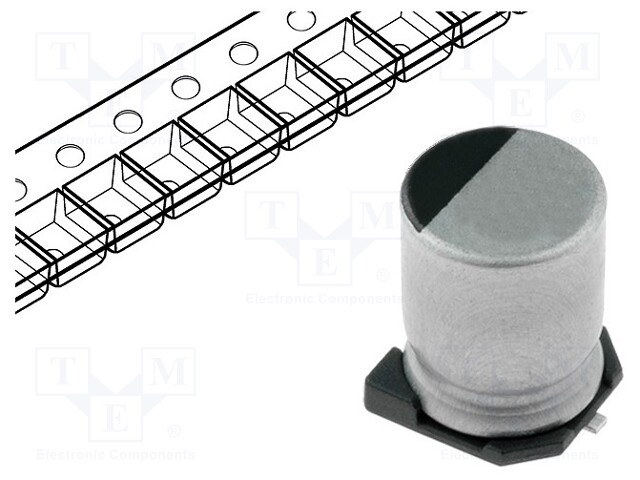 Capacitor: electrolytic; SMD; 470uF; 16VDC; Ø8x10mm; ±20%; 2000h