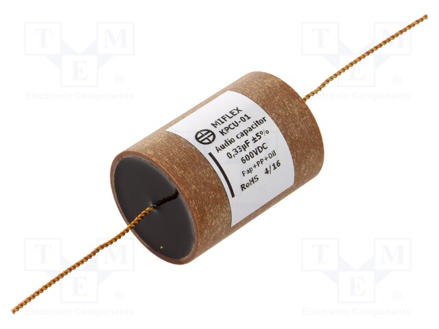 Capacitor: copper-polypropylene-paper; 0.33uF; 600VDC; ±5%