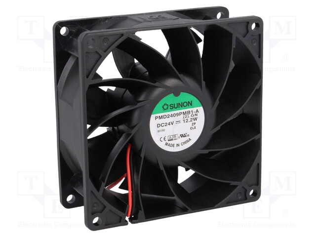 Fan: DC; axial; 24VDC; 92x92x38mm; 204.21m3/h; 57.6dBA; Len: 300mm