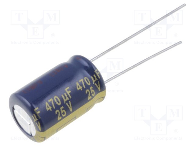 Capacitor: electrolytic; low impedance; THT; 470uF; 25VDC; ±20%