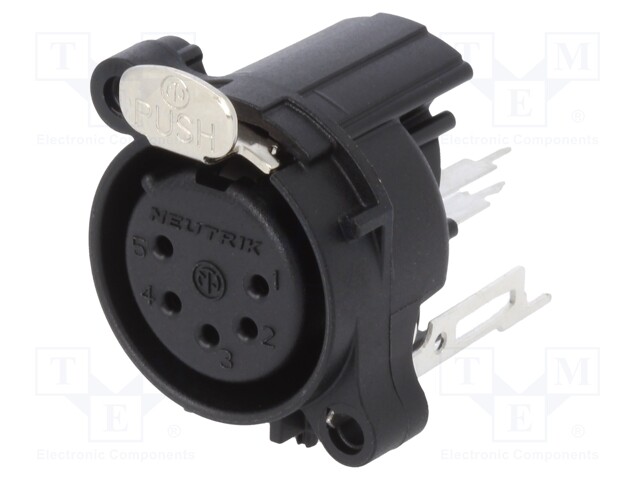 Socket; XLR; female; PIN: 5; soldering; black; 3A