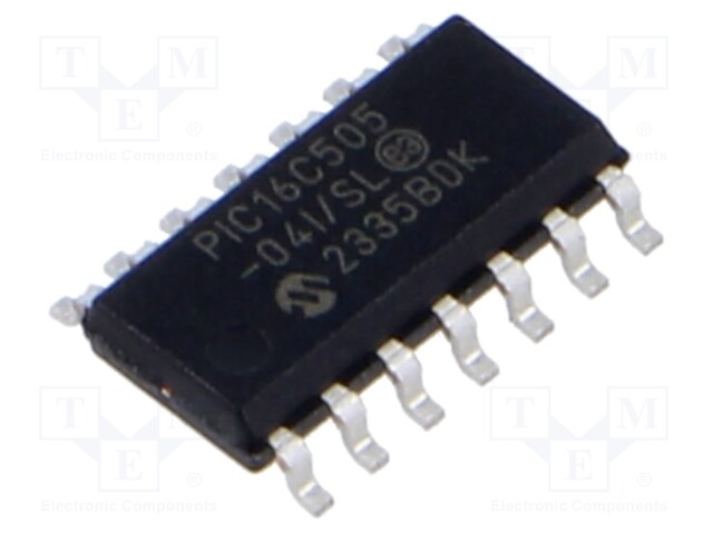 IC: PIC microcontroller; 20MHz; GPIO,ICSP; 2.5÷5.5VDC; SMD; SOIC14