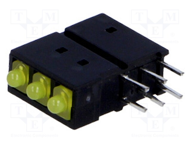 LED; in housing; yellow; 1.8mm; No.of diodes: 3; 20mA; 70°; 2.1÷2.5V