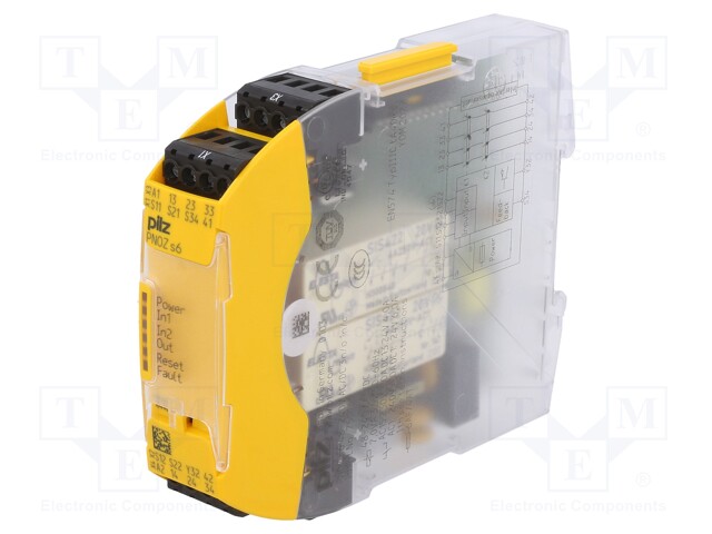 Module: safety relay; Series: PNOZ s6; IN: 3; OUT: 5; Mounting: DIN