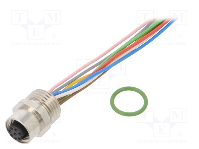 Connection lead; M12; PIN: 8; straight; 0.5m; socket; 30VAC; 1.5A