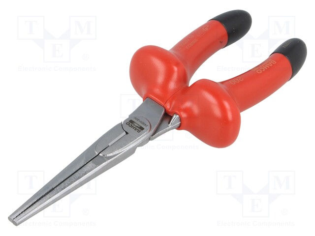 Pliers; insulated,half-rounded nose,universal; 200mm