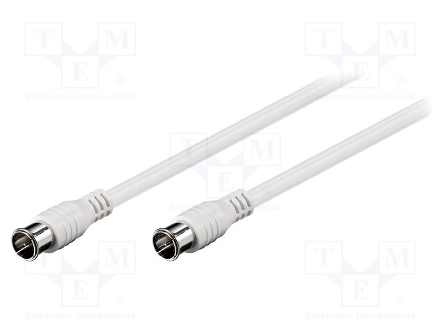 Cable; 75Ω; 3.5m; F plug "quick",both sides; white